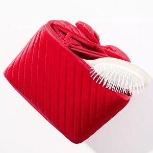 Anthropologie cosmetic BAG Quilted Velvet Train CASE